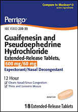 Guaifenesin/Pseudoephedrine ER Tablets 18 Count