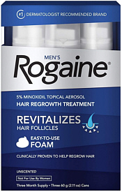 Rogaine 5% for Men Foam 3-Pack