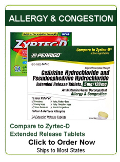 Order Cetirizine-D (Zyrtec-D equivalent) Tablets Online by Clicking Here