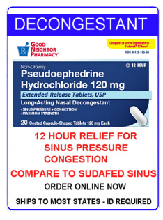 Order Pseudoephedrine 120mg Long Acting Tablets Online by Clicking Here